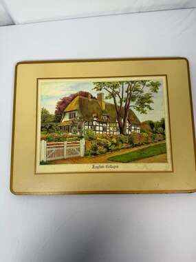 Pimpernel English Cottages Placemat Set of 4, 12x9 Multi Cork Back